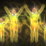 Family - woman, man and children - energy body, aura, chakras, e